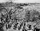 20 . BOMB DAMAGE, CEMETERY, OSAKA